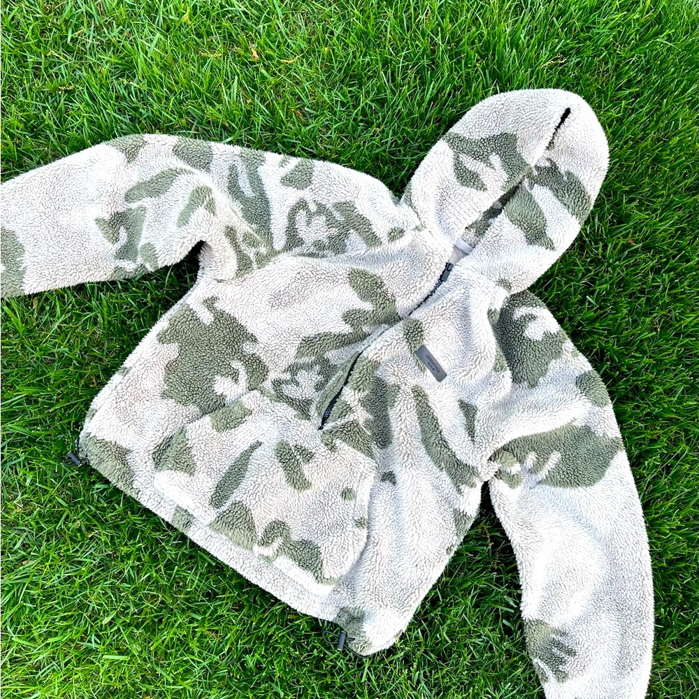 Essentials Green and Gray Camouflage Hoodie